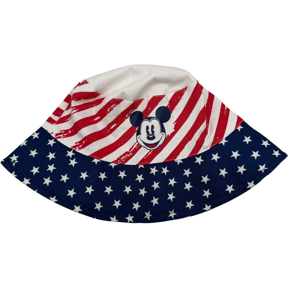 Disney Mickey Mouse Bucket Hat Stars and Stripes Patriotic One Size
